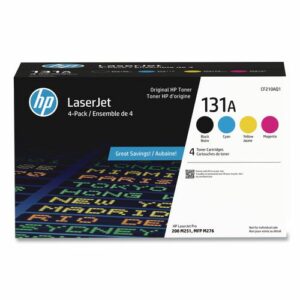 HP 131A, (CF210A-Q) 4-Pack Black/Cyan/Magenta/Yellow Original LaserJet Toner Cartridges