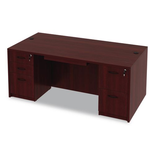 Alera Valencia Series Straight Front Desk Shell, 71" x 35.5" x 29.63", Mahogany - Image 10
