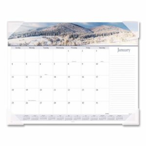Landscape Panoramic Desk Pad, Landscapes Photography, 22 x 17, White Sheets, Clear Corners, 12-Month (Jan to Dec): 2026