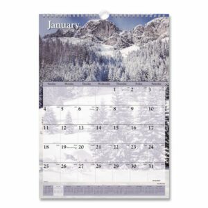 Scenic Monthly Wall Calendar, Landscape Photography, 12 x 17, White/Multicolor Sheets, 12-Month (Jan to Dec): 2026