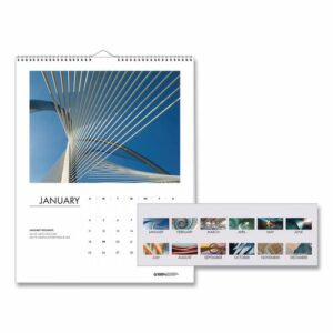 100% Recycled Abstract Architecture Photos Wall Calendar, 14 x 11, White Sheets, 12-Month (Jan-Dec): 2025