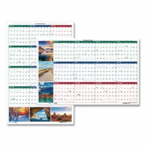 Earthscapes Recycled Reversible/Erasable Yearly Wall Calendar, Nature Photos, 24 x 37, White Sheets, 12-Month (Jan-Dec): 2025