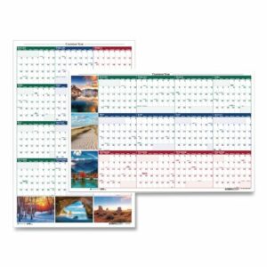Earthscapes Recycled Reversible/Erasable Yearly Wall Calendar, Nature Photos, 18 x 24, White Sheets, 12-Month (Jan-Dec): 2025