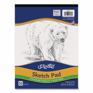 Art1st Sketch Pad, Unruled, 50 White 9 x 12 Sheets