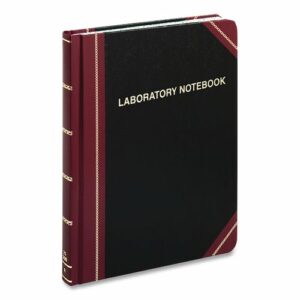 Laboratory Notebook, Data/Lab-Record Format, Black/Red Cover, (300) 10.38 x 8.13 Sheets