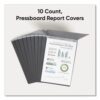 Prong Fastener Pressboard Report Cover, Two-Piece Prong Fastener, 3" Capacity, 11 x 17, Black/Black - Image 2