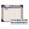 Earthscapes Recycled Monthly Desk Pad Calendar, Motivational Photos, 22 x 17, Blue Binding/Corners, 12-Month (Jan-Dec): 2025