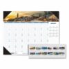 Earthscapes Recycled Monthly Desk Pad Calendar, Coastlines Photos, 18.5 x 13, Black Binding/Corners,12-Month (Jan-Dec): 2025
