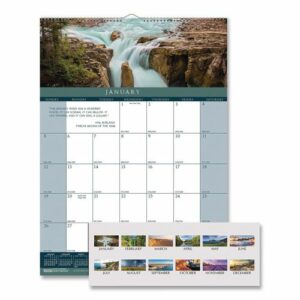 Earthscapes Recycled Monthly Wall Calendar, Color Landscape Photography, 12 x 16.5, White Sheets, 12-Month (Jan-Dec): 2025