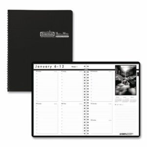 Black-on-White Photo Weekly Appointment Book, Landscape Photography, 11 x 8.5, Black Cover, 12-Month (Jan to Dec): 2025