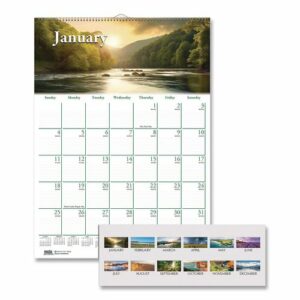 Earthscapes Recycled Monthly Wall Calendar, Scenic Beauty Photography, 12 x 16.5, White Sheets, 12-Month (Jan-Dec): 2025