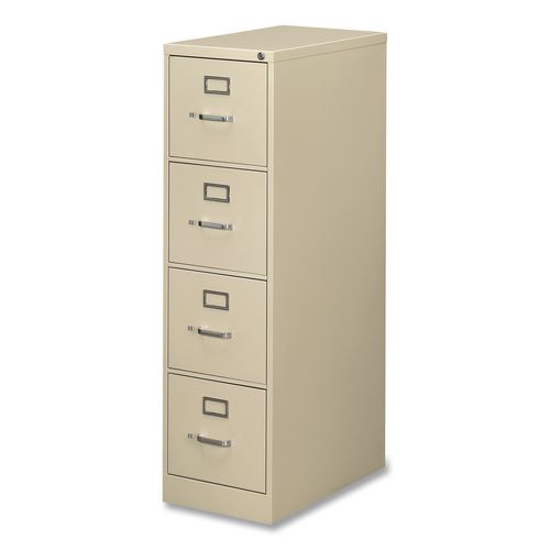 Economy Vertical File, 4 Letter-Size File Drawers, Putty, 15" x 25" x 52" - Image 3