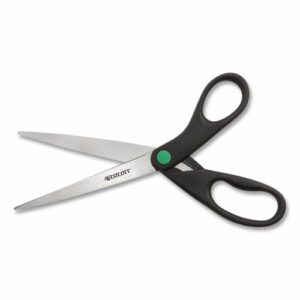 KleenEarth Scissors, 9" Long, 3.75" Cut Length, Straight Black Handle