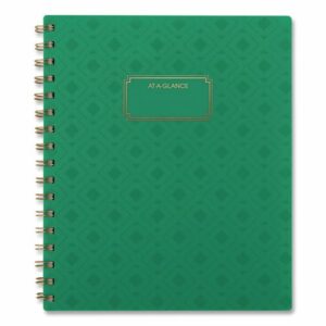 Badge Geo Weekly/Monthly Planner, 8.75 x 7, Green Cover, 13-Month (Jan-Jan): 2026