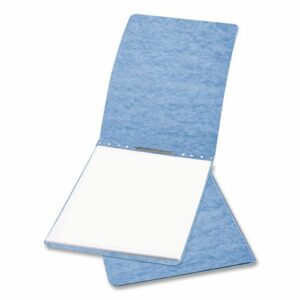 PRESSTEX Report Cover with Tyvek Reinforced Hinge, Top Bound, Two-Piece Prong Fastener, 2" Capacity, 8.5 x 14, Light Blue