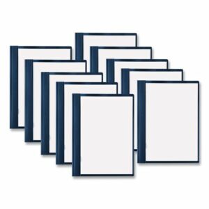Clear Front Vinyl Report Cover, Prong Fastener, 0.5" Capacity, 8.5 x 11, Clear/Blue