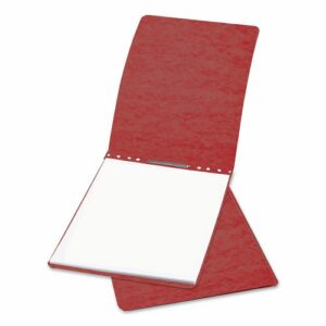 Pressboard Report Cover with Tyvek Reinforced Hinge, Two-Piece Prong Fastener, 3" Capacity, 11 x 17, Red/Red