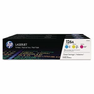 HP 126A, (CF341A) 3-Pack Cyan/Magenta/Yellow Original LaserJet Toner Cartridges