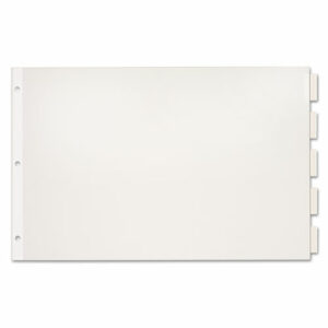 Paper Insertable Dividers, 5-Tab, 11 x 17, White, Clear Tabs, 1 Set