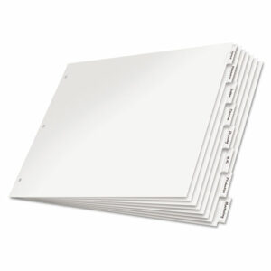 Paper Insertable Dividers, 8-Tab, 11 x 17, White, Clear Tabs, 1 Set