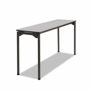Maxx Legroom Wood Folding Table, Rectangular, 60" x 18" x 29.5", Gray/Charcoal