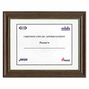 7105001491281, SKILCRAFT Style A-Frame, Walnut with Gold Metallic Inlay, Wood, 11 x 14