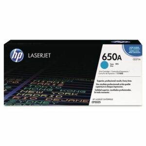 HP 650A, (CE271A) Cyan Original LaserJet Toner Cartridge