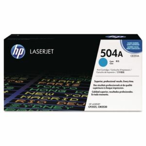 HP 504A, (CE251A) Cyan Original LaserJet Toner Cartridge