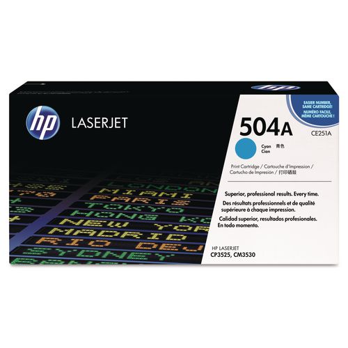 HP 504A, (CE251A) Cyan Original LaserJet Toner Cartridge