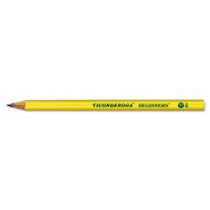 Ticonderoga Beginners Woodcase Pencil with Microban Protection, HB (#2), Black Lead, Yellow Barrel, Dozen