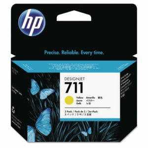 HP 711, (CZ136A) 3-Pack Yellow Original Ink Cartridges