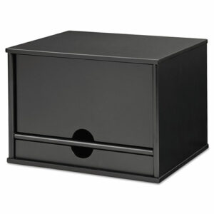 Midnight Black Collection Desktop Organizer, 5 Compartments, MDF, 13.3 x 10.5 x 9.4, Black