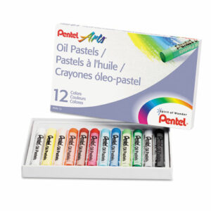 Oil Pastel Set With Carrying Case, 12 Assorted Colors, 0.38" dia x 2.38", 12/Set