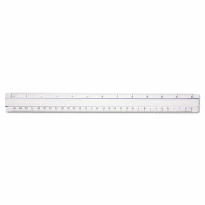 12" Magnifying Ruler, Standard/Metric, Plastic, Clear