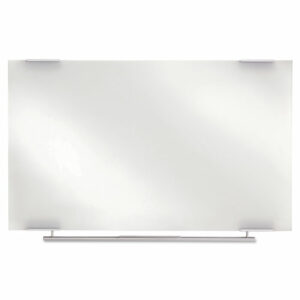 Clarity Glass Dry Erase Board with Aluminum Trim, 48" x 36", White Surface, Satin Aluminum Frame