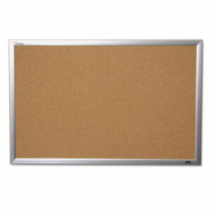 7195014840005, SKILCRAFT Cork Board, 24" x 36", Tan Surface, Anodized Aluminum Frame