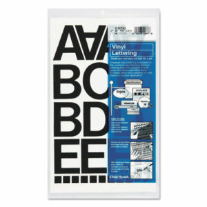 Press-On Vinyl Self-Adhesive Numbers and Uppercase Letters, 2" Tall, Black Characters, 77/Pack