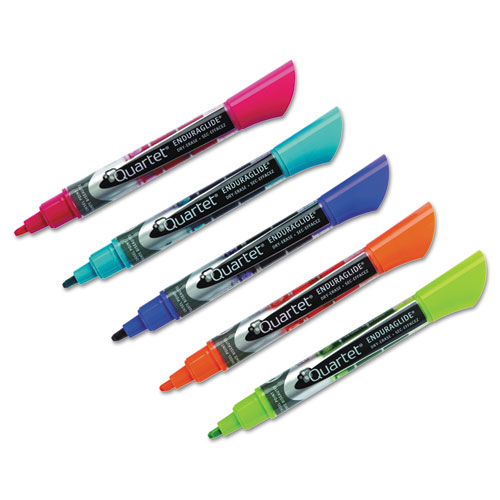 EnduraGlide Dry Erase Marker, Broad Chisel Tip, Nine Assorted Colors, 12/Set - Image 2