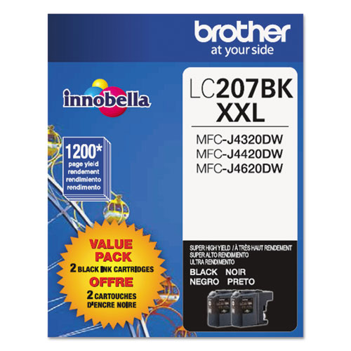 LC2072PKS Innobella Super High-Yield Ink, 1,200 Page-Yield, Black, 2/Pack