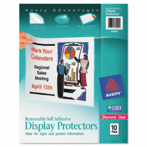 Removable Self-Adhesive Clear Display Protector, 8.5 x 11 Insert, Diamond Clear, 10/Pack