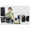 Urban Collection Punched Metal Desktop File, 1 Section, Letter to Legal Size Files, 13" x 5.75" x 10.75", Black - Image 4