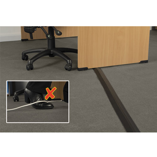 Medium-Duty Floor Cable Cover, 2.75 x 0.5 x 6 ft, Black - Image 3