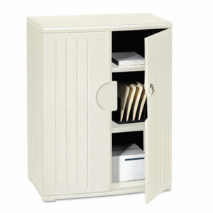 Rough n Ready Storage Cabinet, Two-Shelf, 36w x 22d x 46h, Platinum