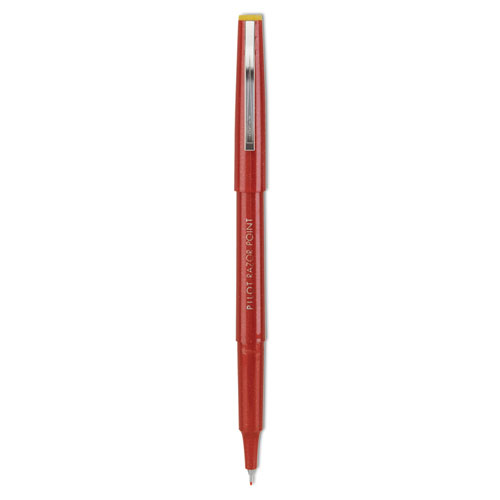 Razor Point Fine Line Porous Point Pen, Stick, Extra-Fine 0.3 mm, Red Ink, Red Barrel, Dozen - Image 2
