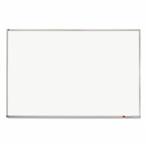 Porcelain Magnetic Whiteboard, 96" x 48", White Surface, Satin Aluminum Frame