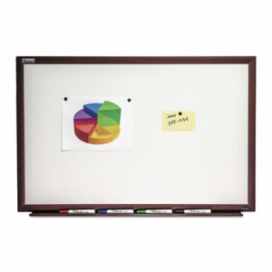 7110016305169, SKILCRAFT Magnetic Porcelain Dry Erase Board, 36" x 24", White Surface, Natural Mahogany Frame