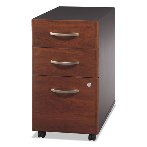 Series C Mobile Pedestal File, Left/Right, 3-Drawers: Box/Box/File, Legal/Letter/A4/A5, Cherry/Gray, 15.75" x 20.25" x 27.88" - Image 2