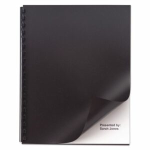 Opaque Plastic Presentation Covers for Binding Systems, Plastic, Square Corners, 11 x 8.5, Black, 50/Pack