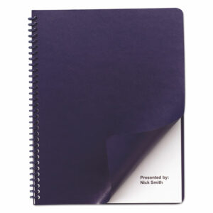 Leather-Look Presentation Covers for Binding Systems, Paper, Round Corners, 11.25 x 8.75, Navy, 100 Sets/Box
