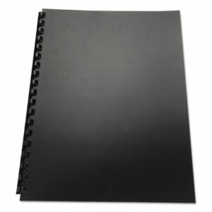 100% Recycled Poly Binding Cover, Plastic, Square Corners, 11 x 8.5, Black, 25/Pack